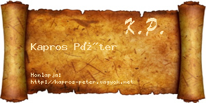 Kapros Péter névjegykártya